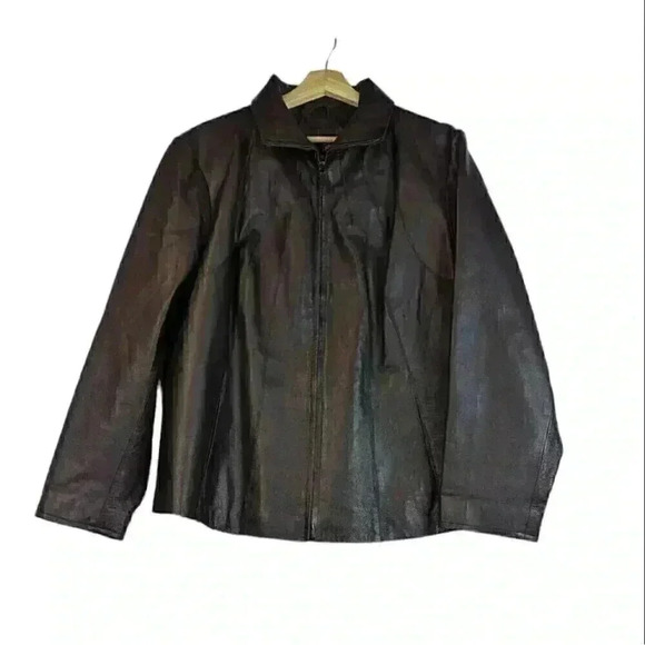 East 5th Brown Genuine Leather Jacket Women's Size 1 Extra - Picture 1 of 15